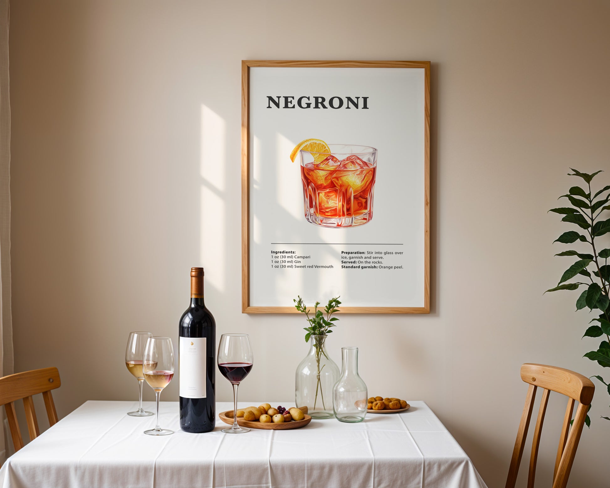 Negroni Cocktail Recipe Poster - GroovyGrove