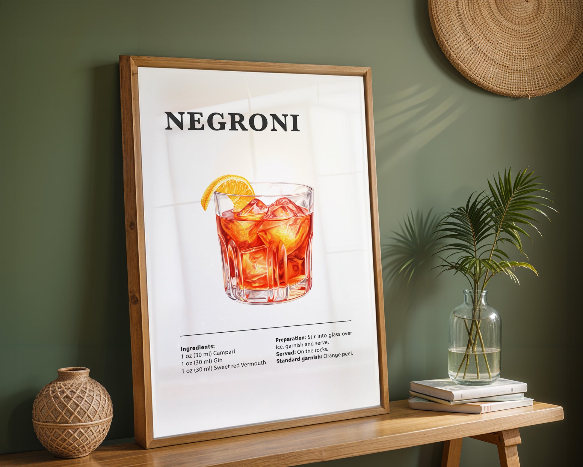 Negroni Cocktail Recipe Poster - GroovyGrove