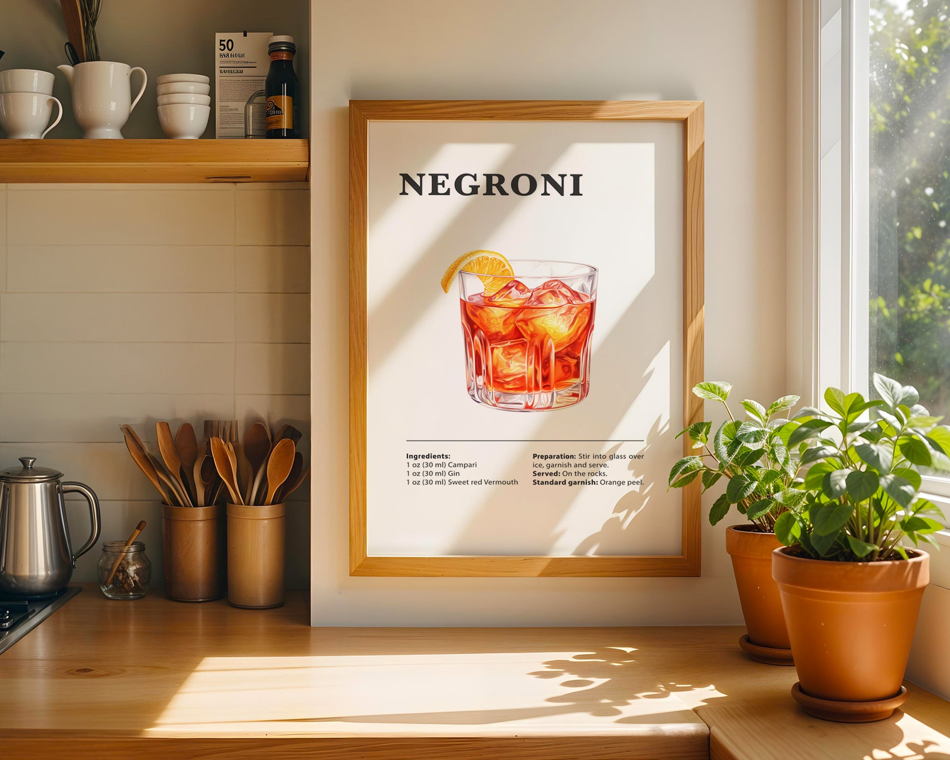 Negroni Cocktail Recipe Poster - GroovyGrove