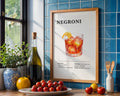 Negroni Cocktail Recipe Poster - GroovyGrove