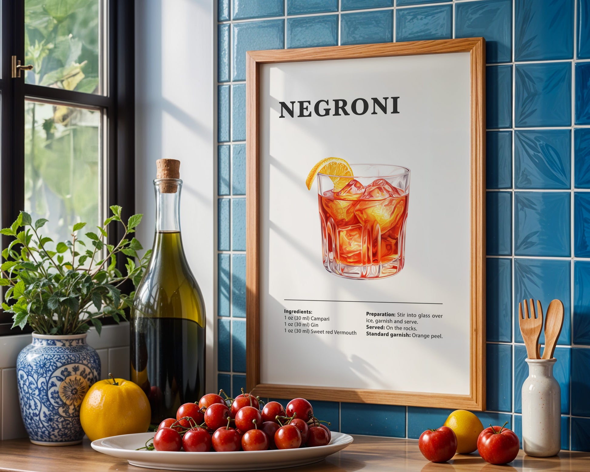 Negroni Cocktail Recipe Poster - GroovyGrove