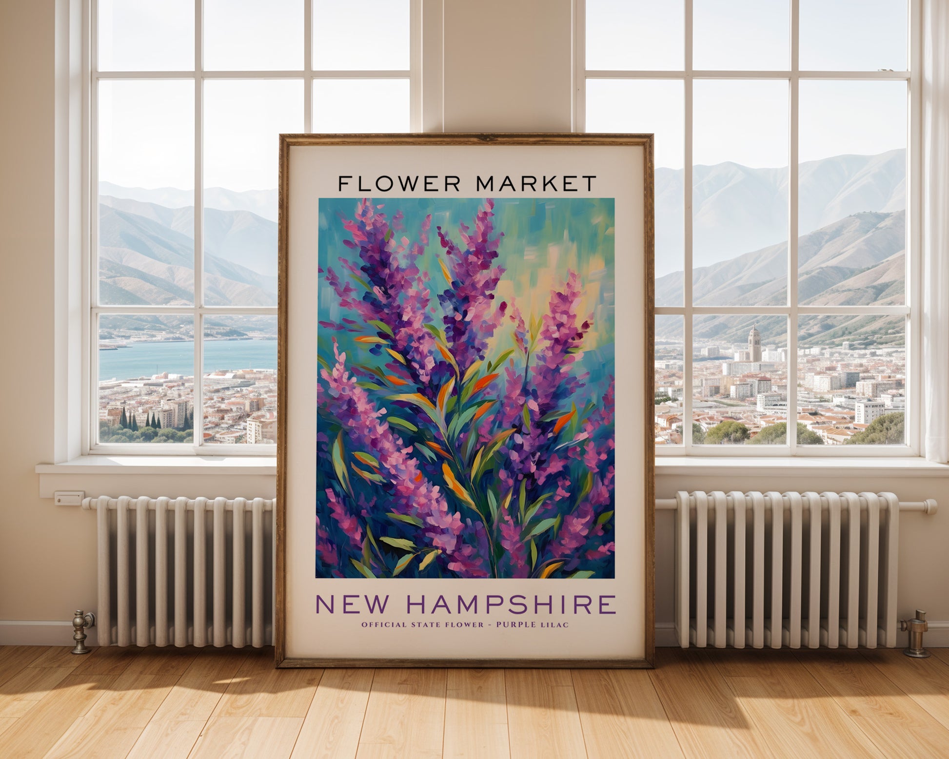 New Hampshire State Flower Market Poster - GroovyGrove