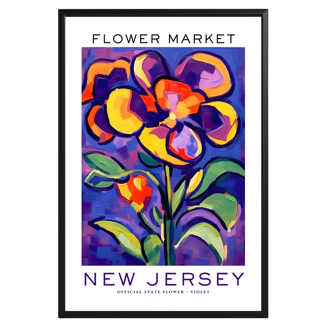 New Jersey State Flower Market Poster - GroovyGrove