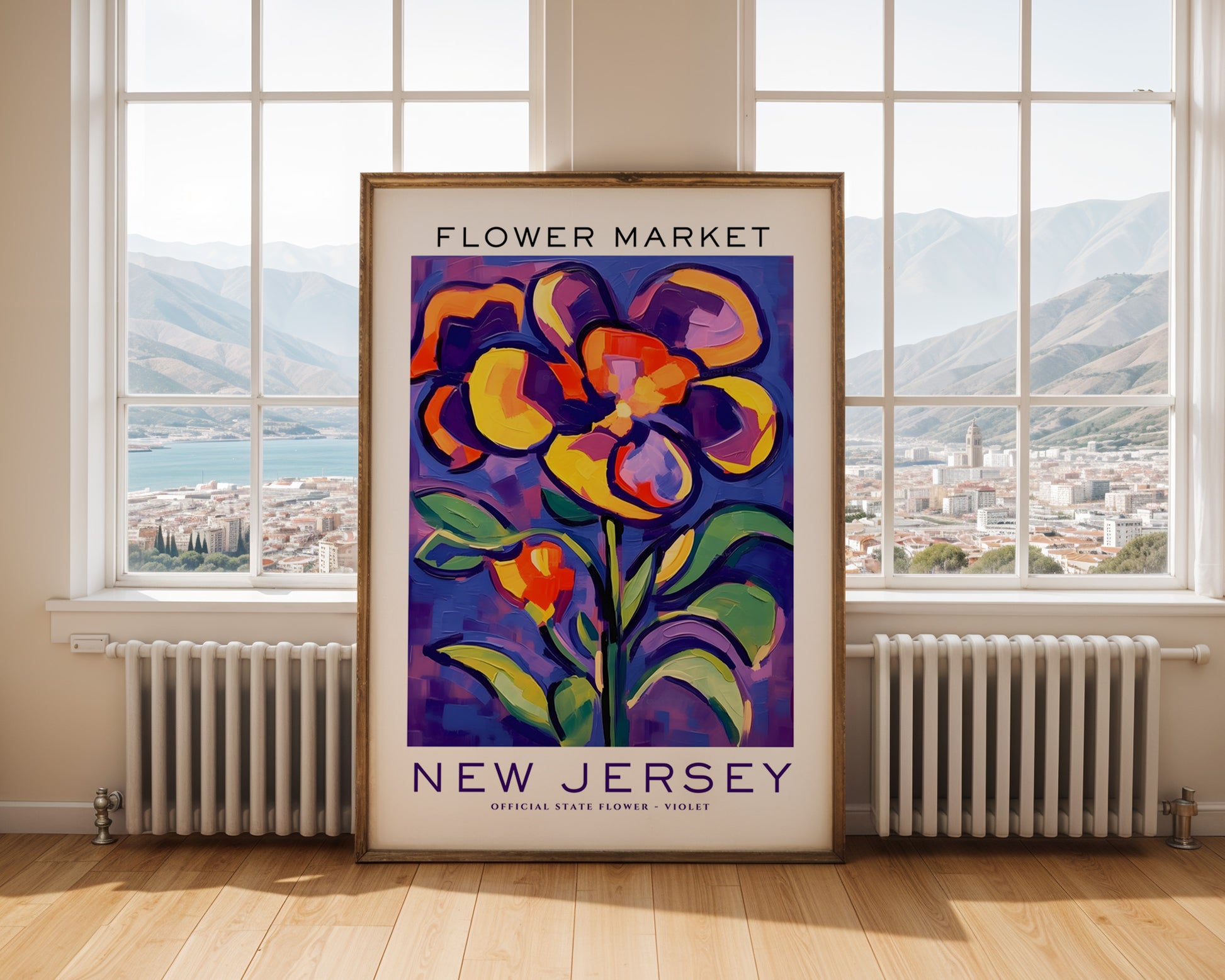 New Jersey State Flower Market Poster - GroovyGrove