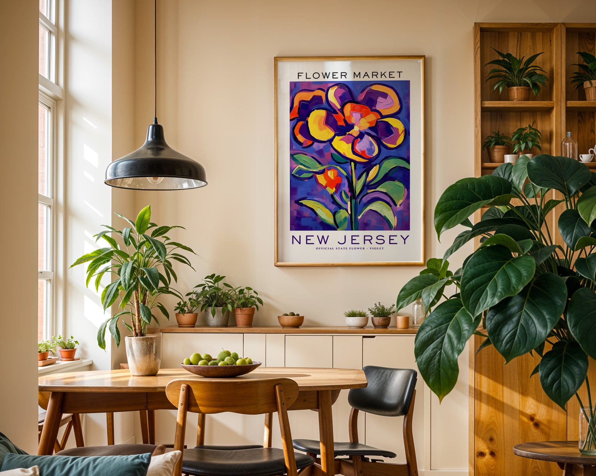 New Jersey State Flower Market Poster - GroovyGrove