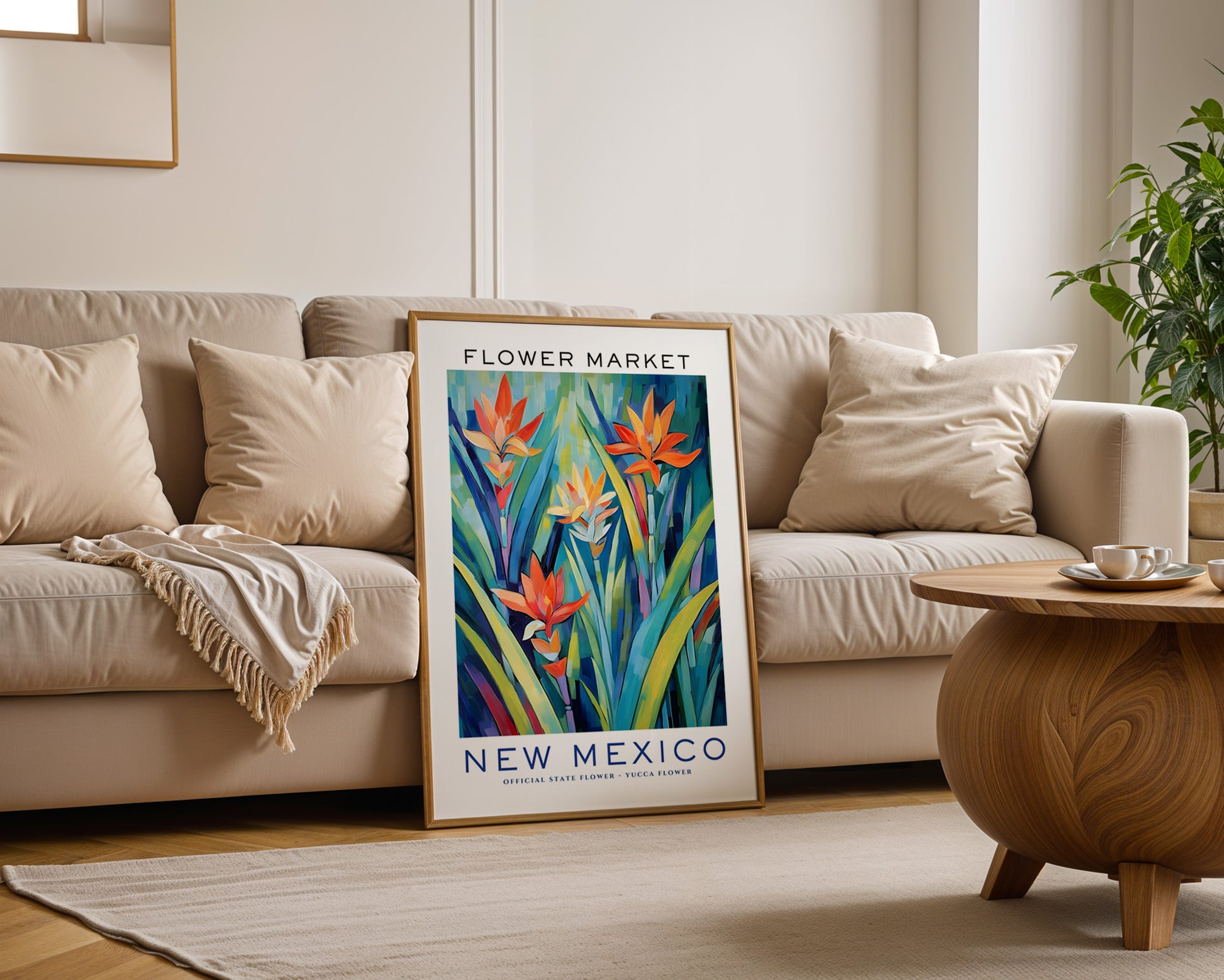 New Mexico State Flower Market Poster - GroovyGrove