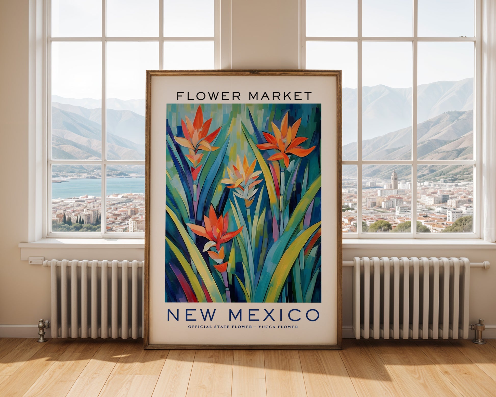 New Mexico State Flower Market Poster - GroovyGrove