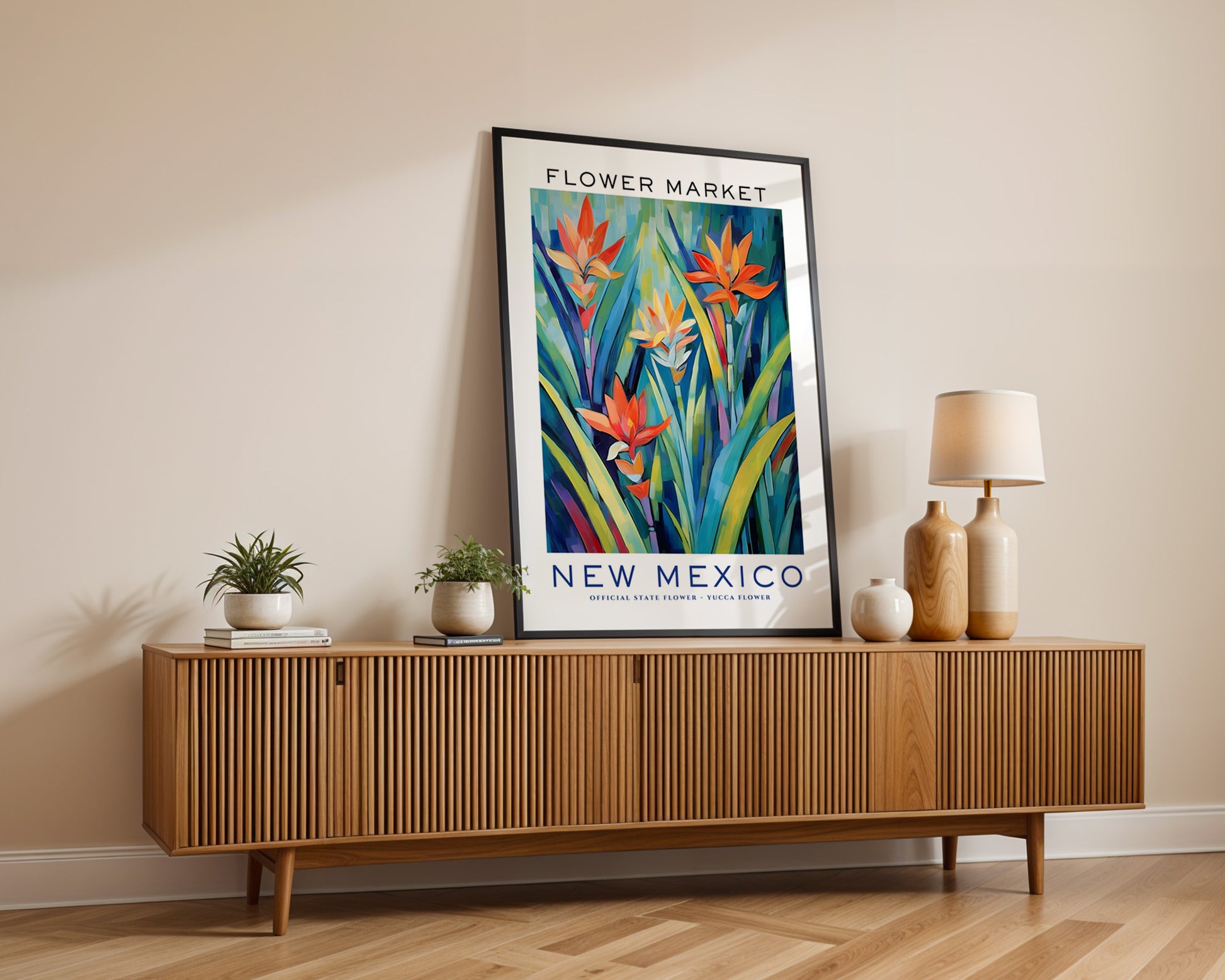 New Mexico State Flower Market Poster - GroovyGrove