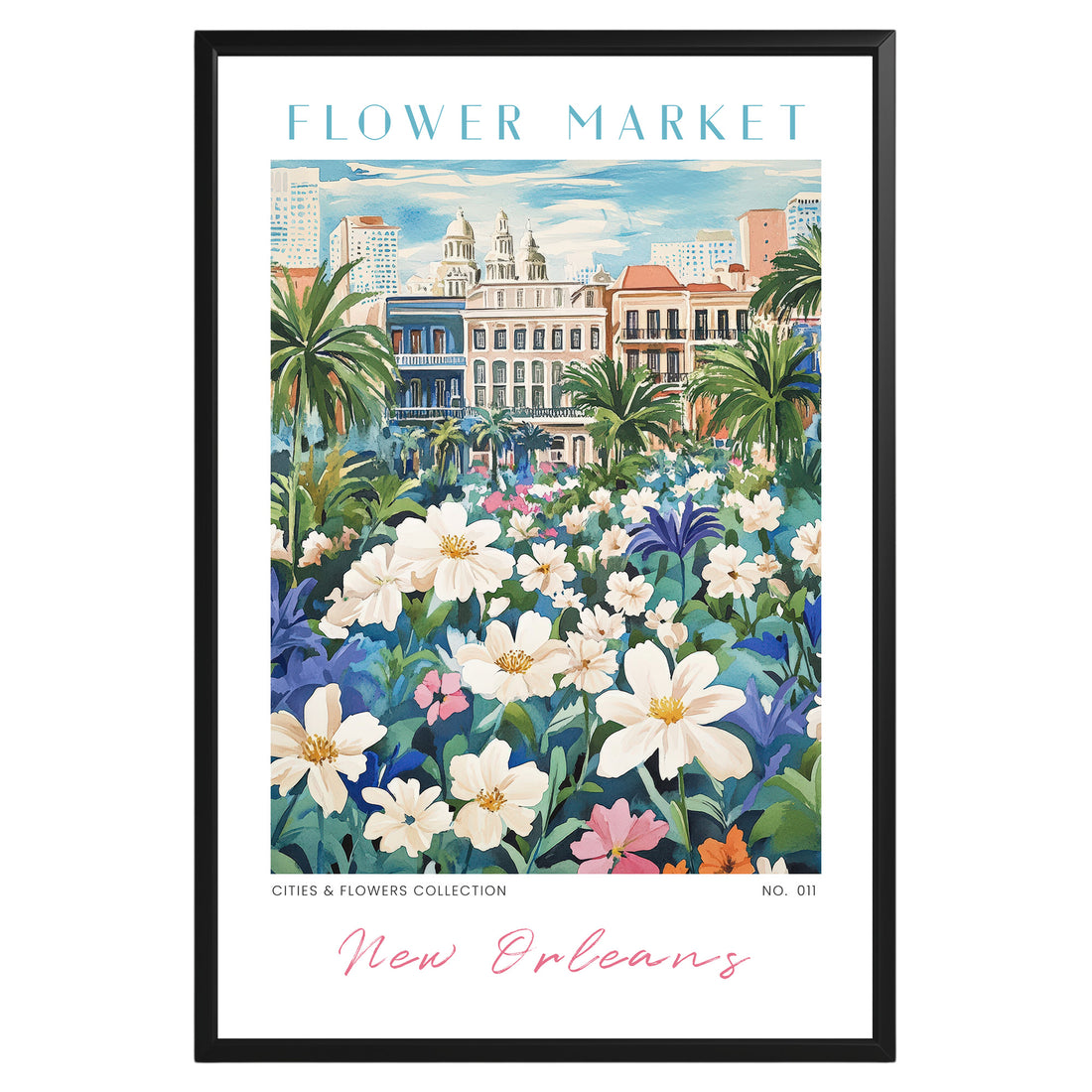 New Orleans Louisiana Flower Market Poster - GroovyGrove