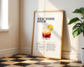 New York Sour Cocktail Recipe Poster - GroovyGrove