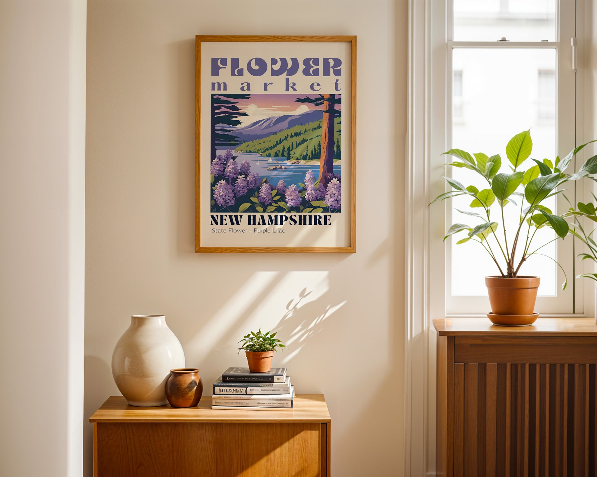 New Hampshire Flower Market Vintage Poster - GroovyGrove