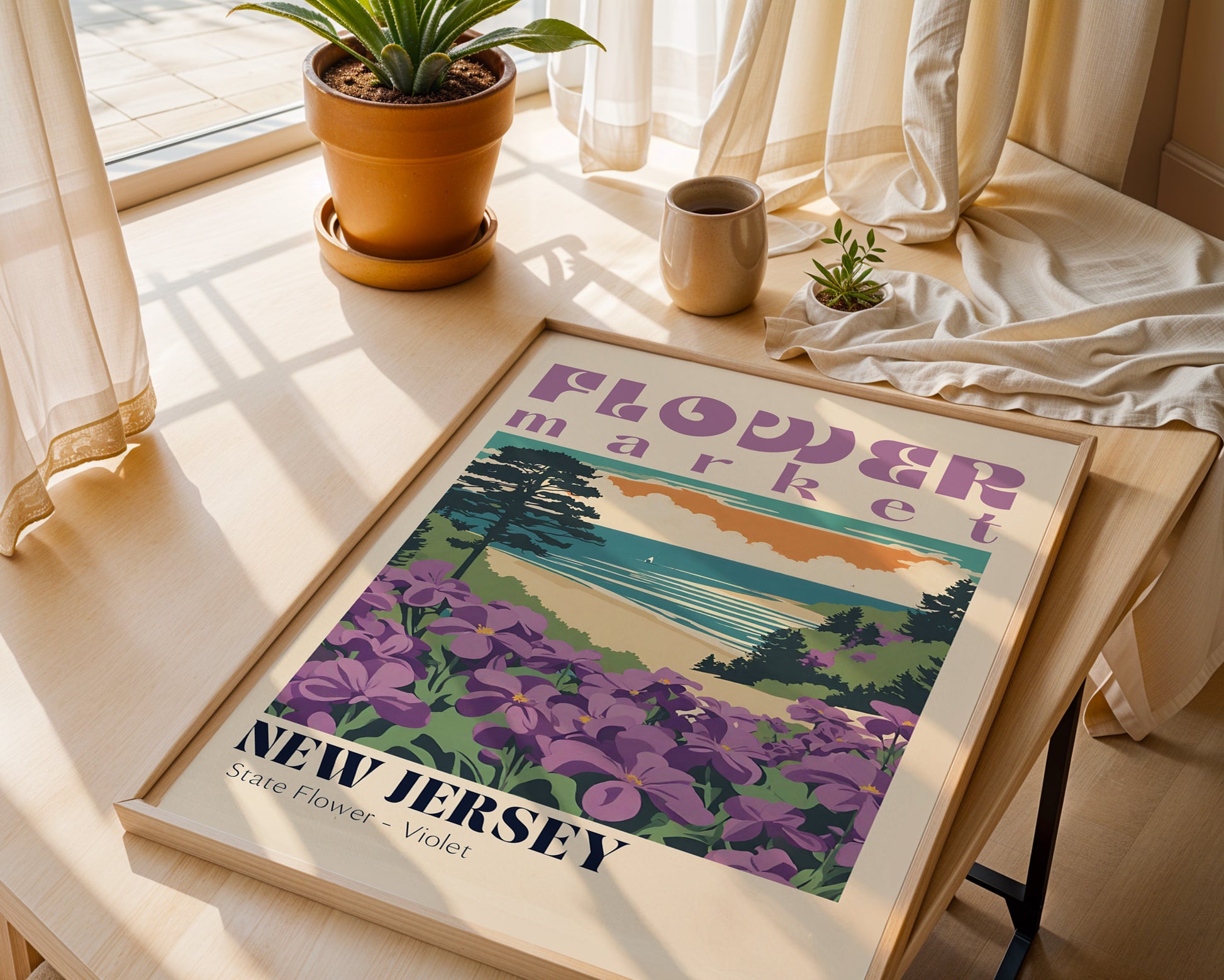 New Jersey Flower Market Vintage Poster - GroovyGrove