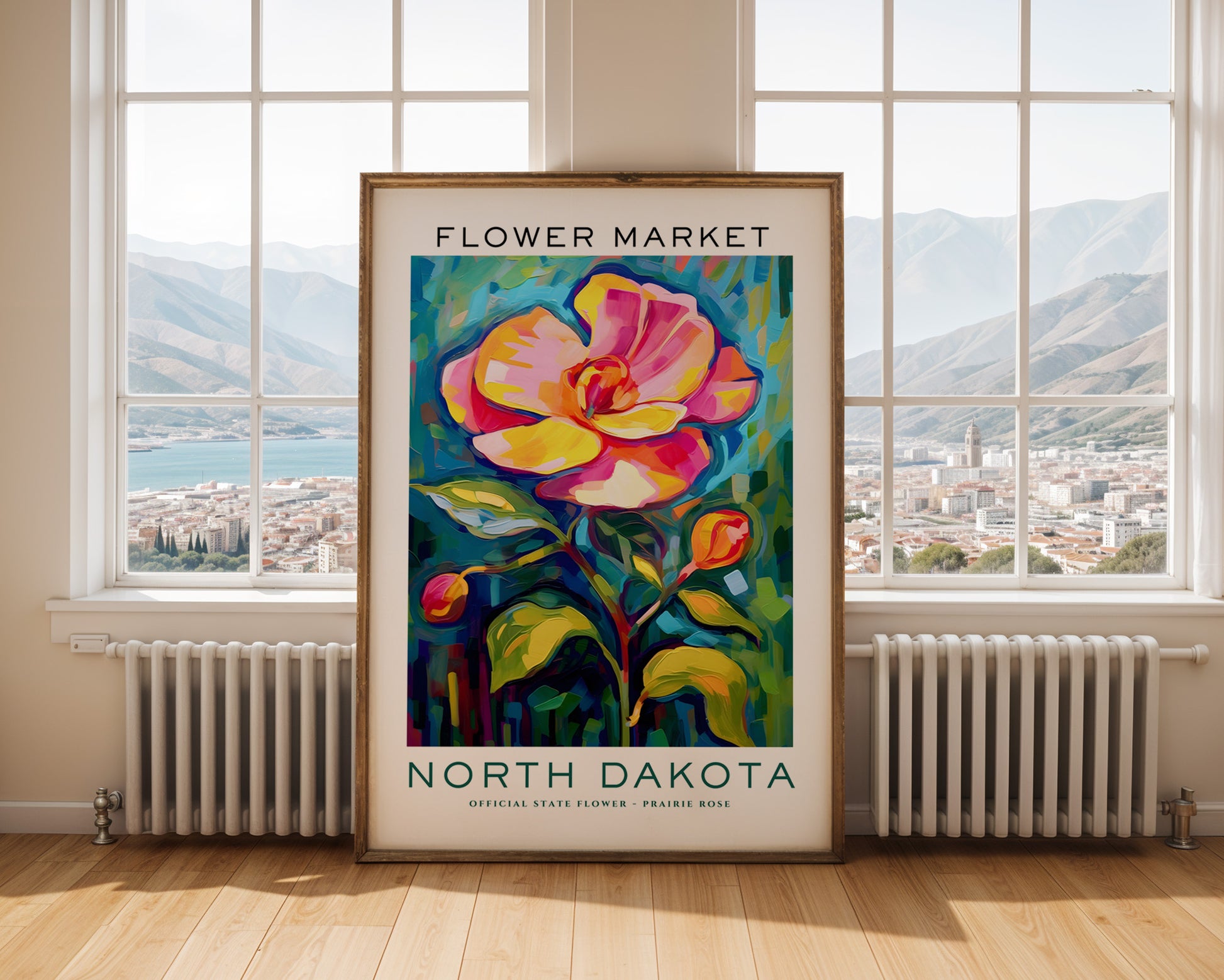 North Dakota State Flower Market Poster - GroovyGrove