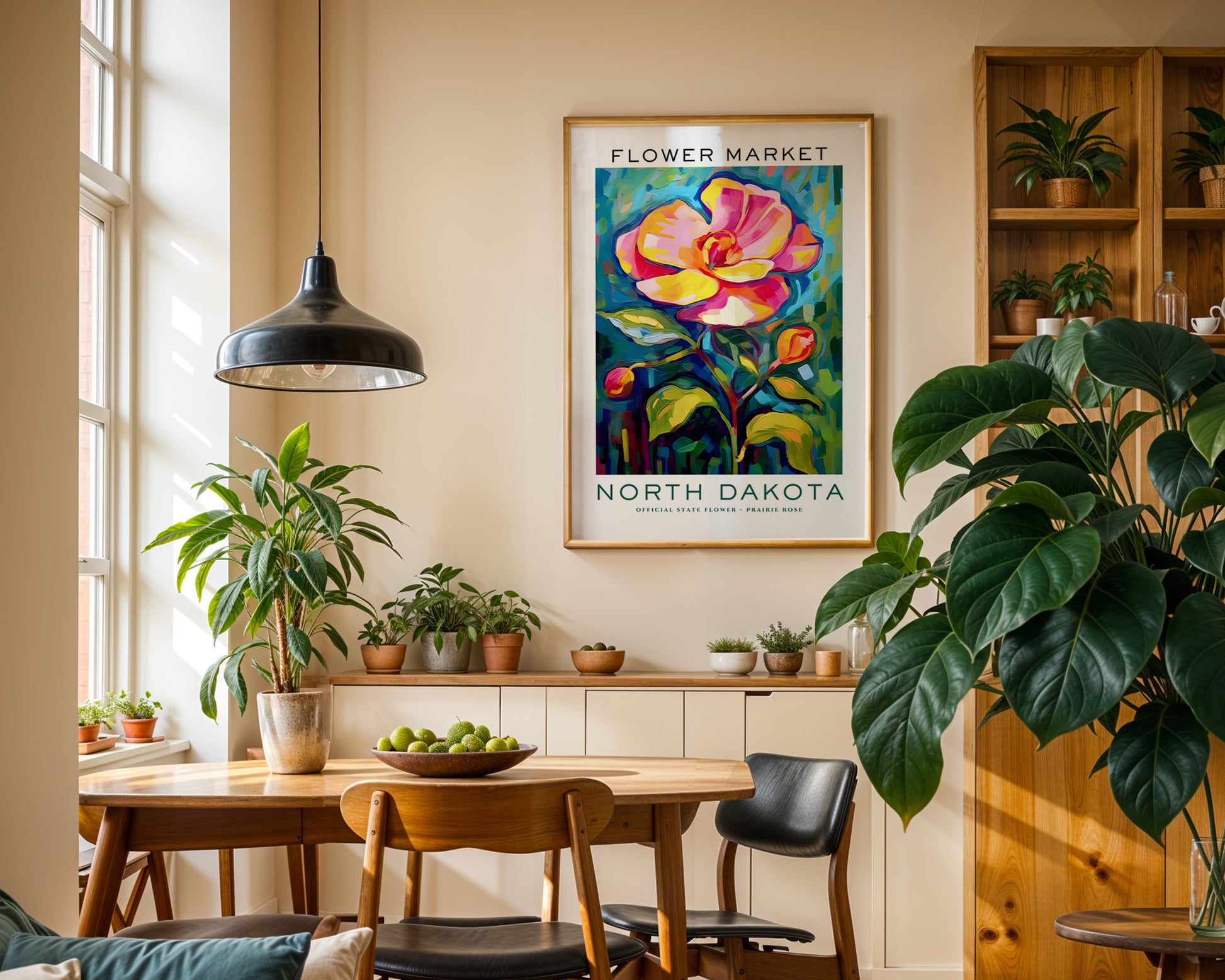 North Dakota State Flower Market Poster - GroovyGrove