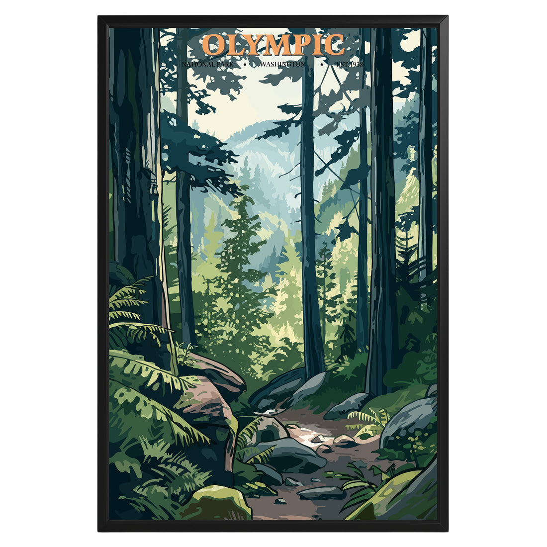 Olympic National Park Vintage Poster - GroovyGrove