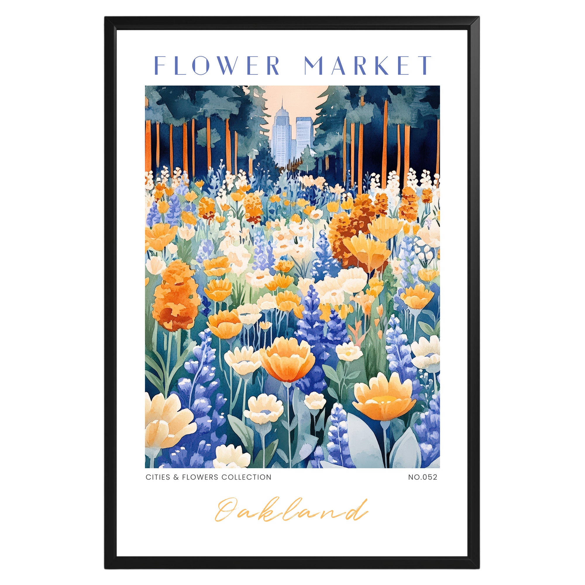 Oakland California Flower Market Poster - GroovyGrove