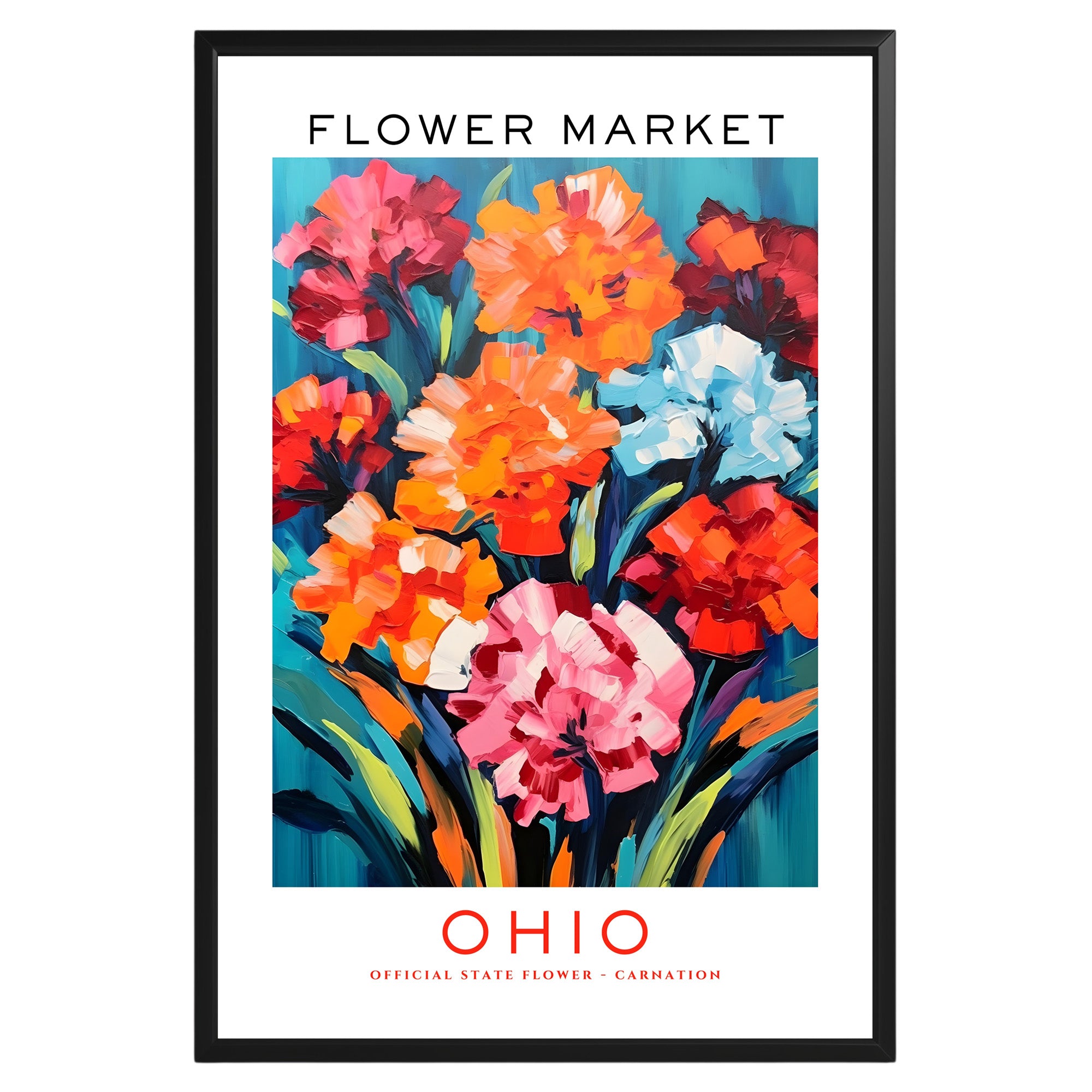 Ohio State Flower Market Poster - GroovyGrove