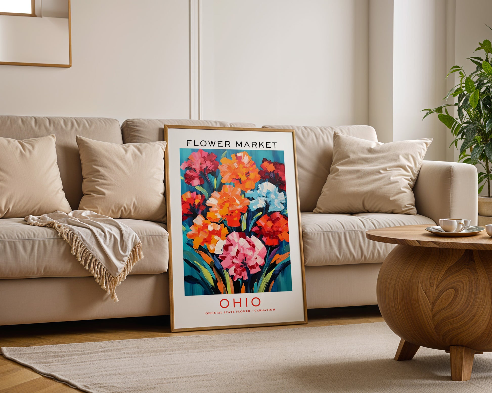 Ohio State Flower Market Poster - GroovyGrove