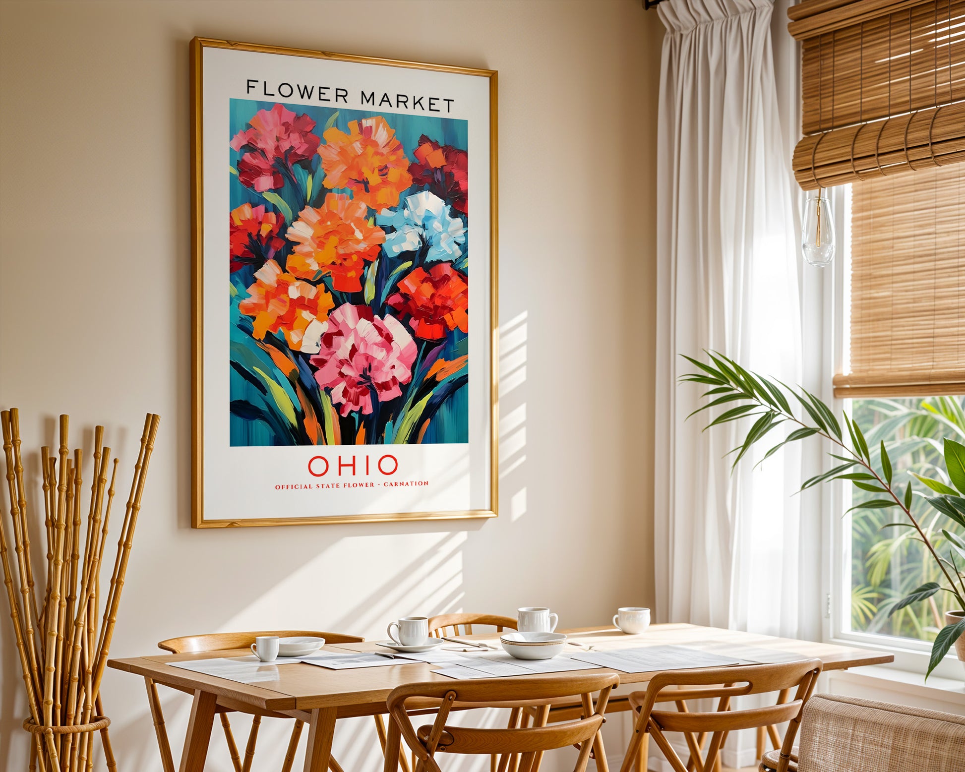 Ohio State Flower Market Poster - GroovyGrove