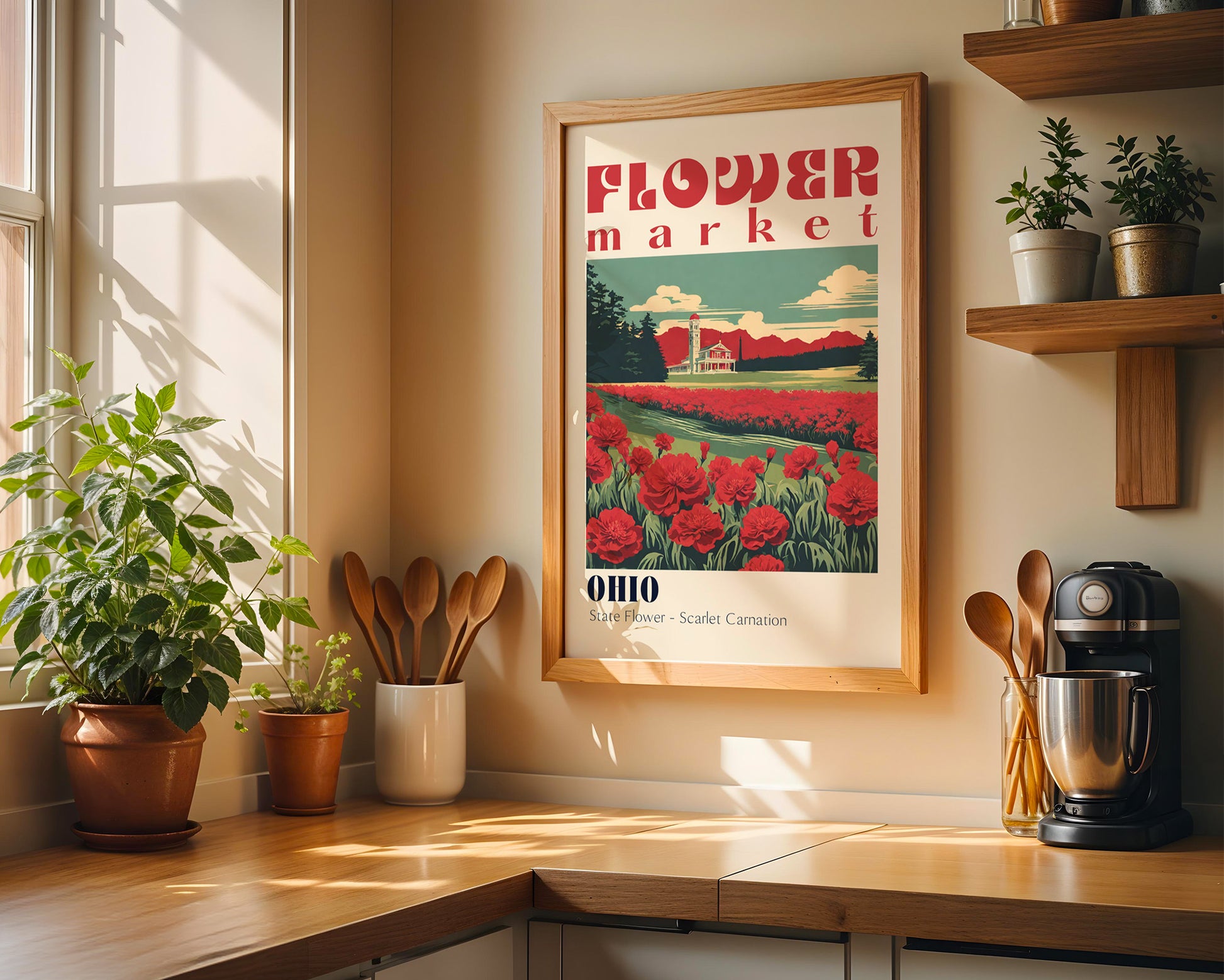 Ohio Flower Market Vintage Poster - GroovyGrove