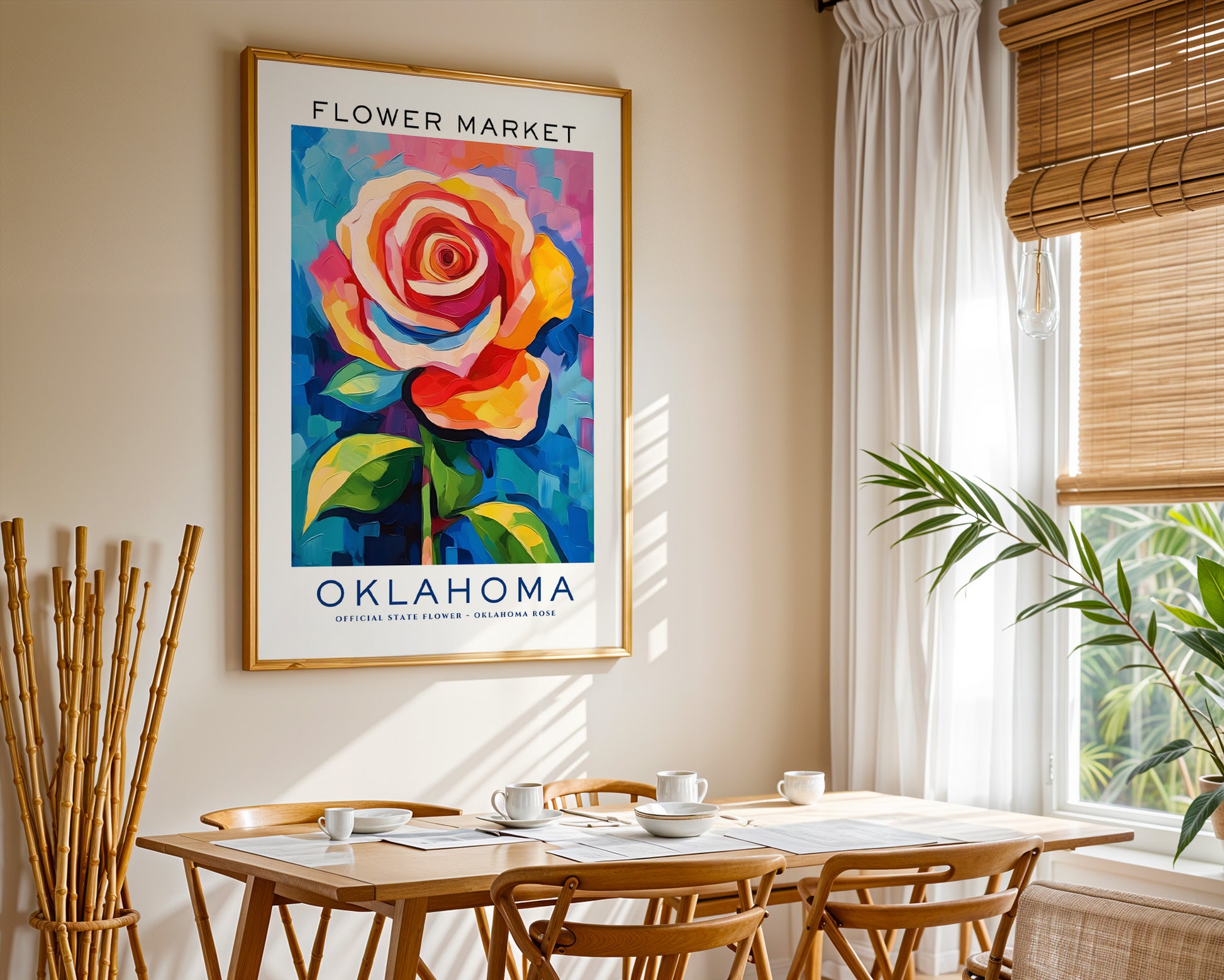 Oklahoma State Flower Market Poster - GroovyGrove