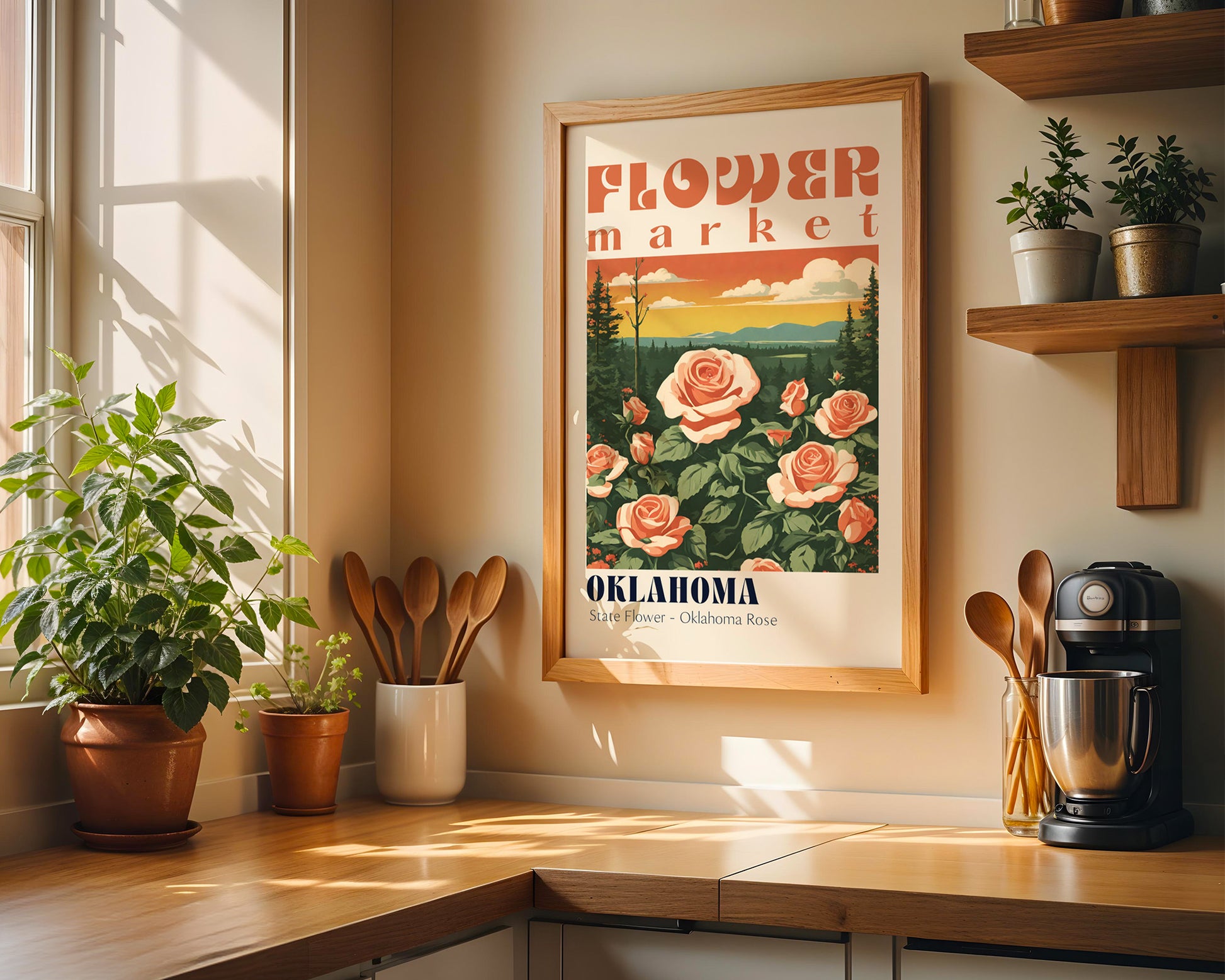 Oklahoma Flower Market Vintage Poster - GroovyGrove