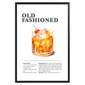 Old Fashioned Cocktail Recipe Poster - GroovyGrove