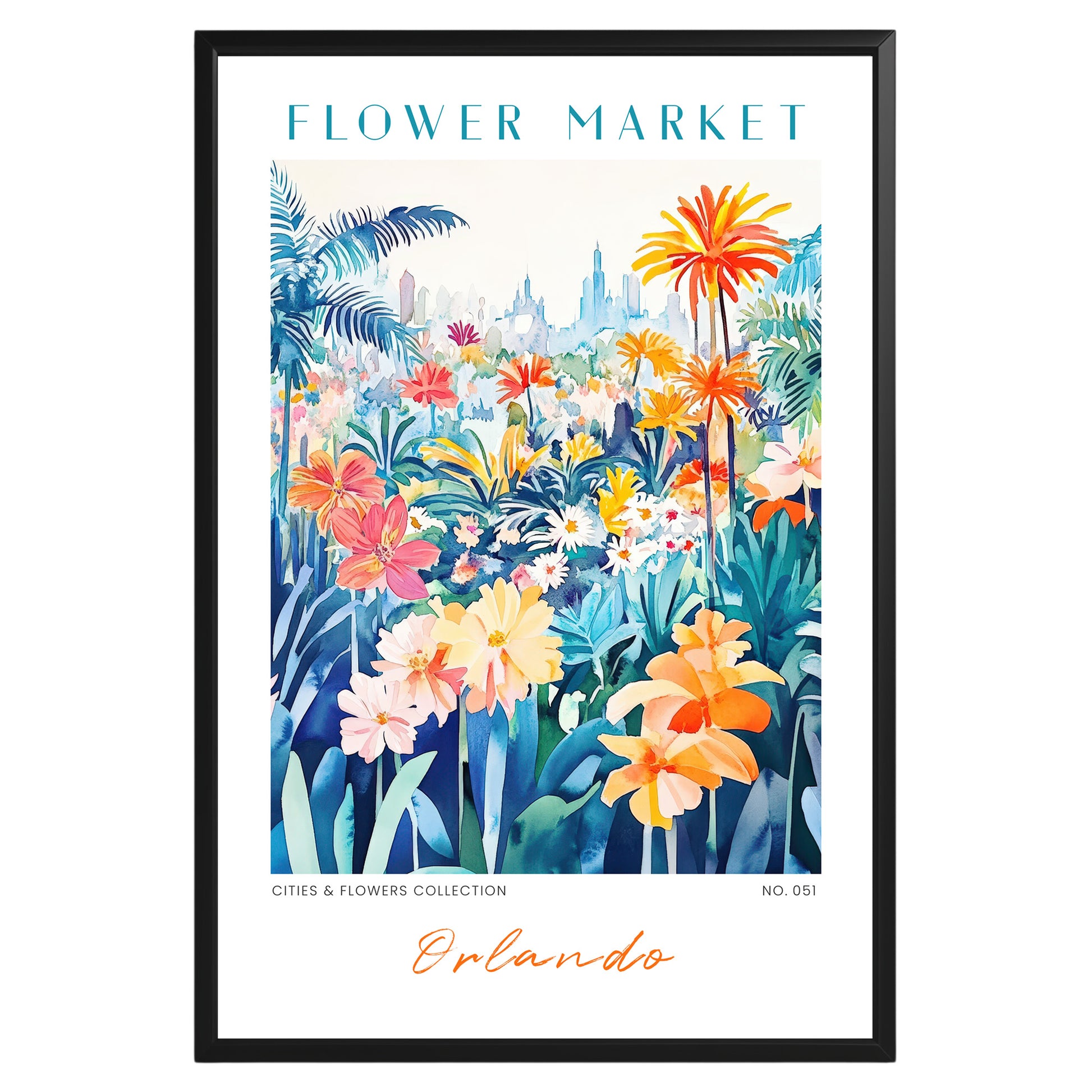 Orlando Florida Flower Market Poster - GroovyGrove