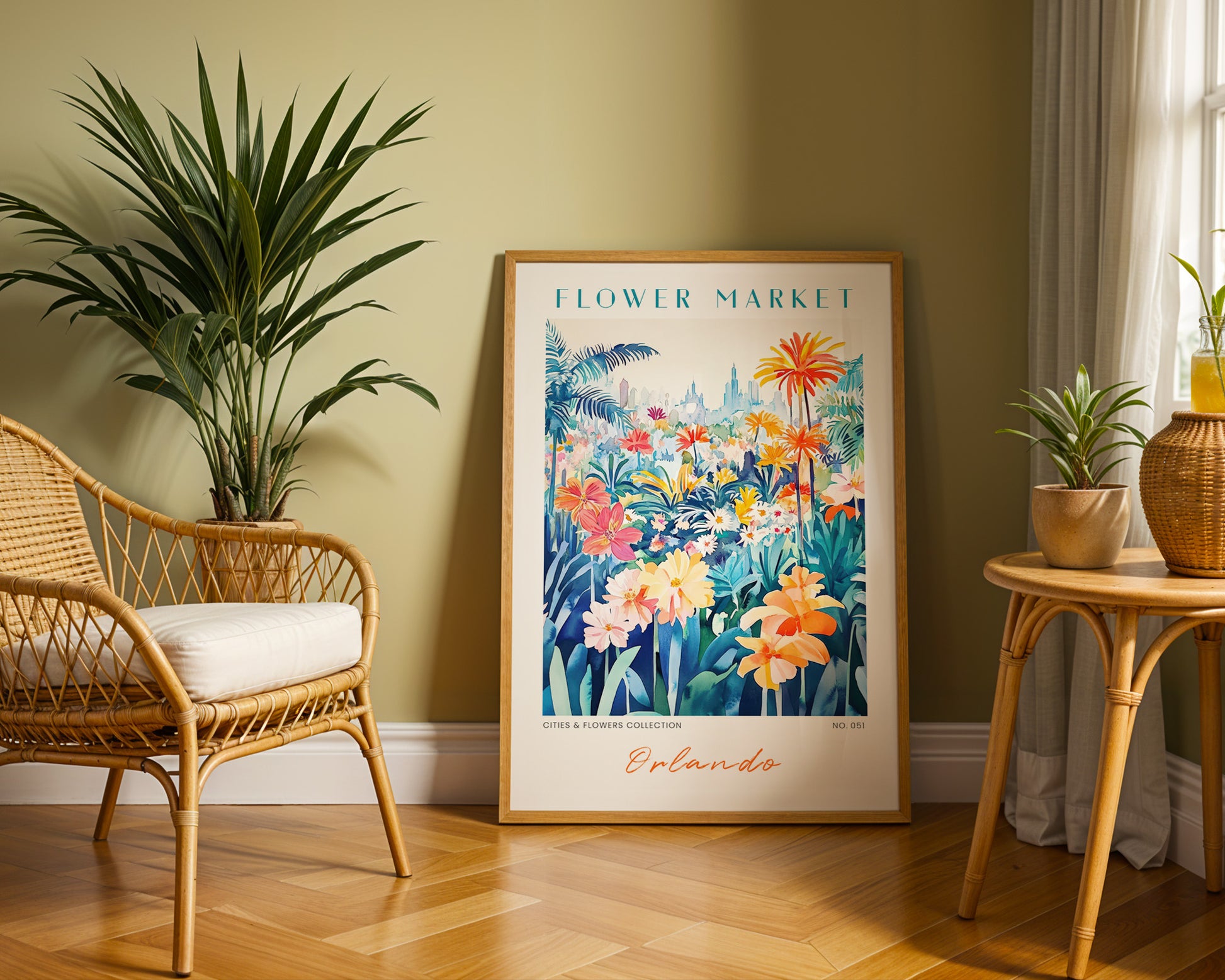 Orlando Florida Flower Market Poster - GroovyGrove