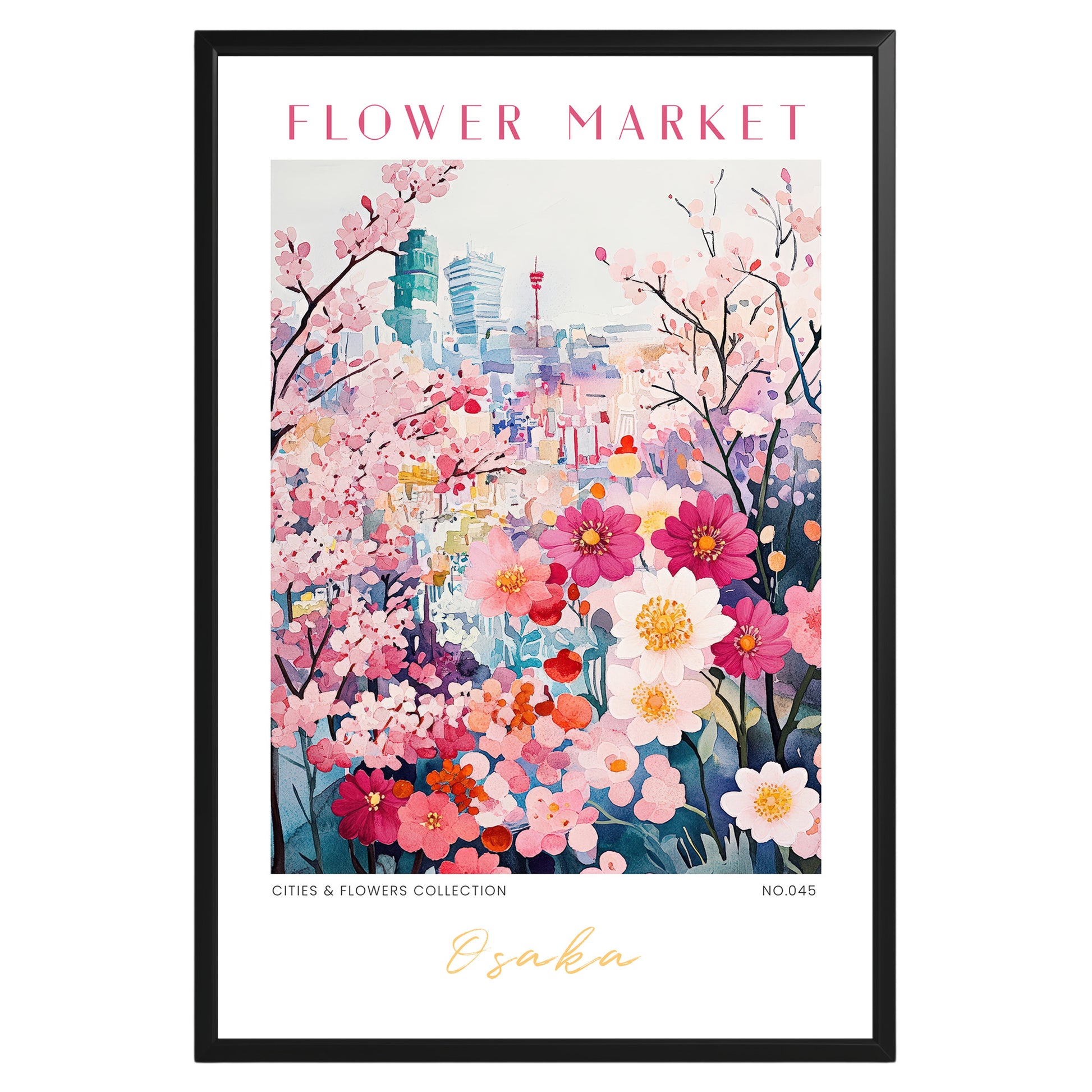 Osaka Japan Flower Market Poster - GroovyGrove