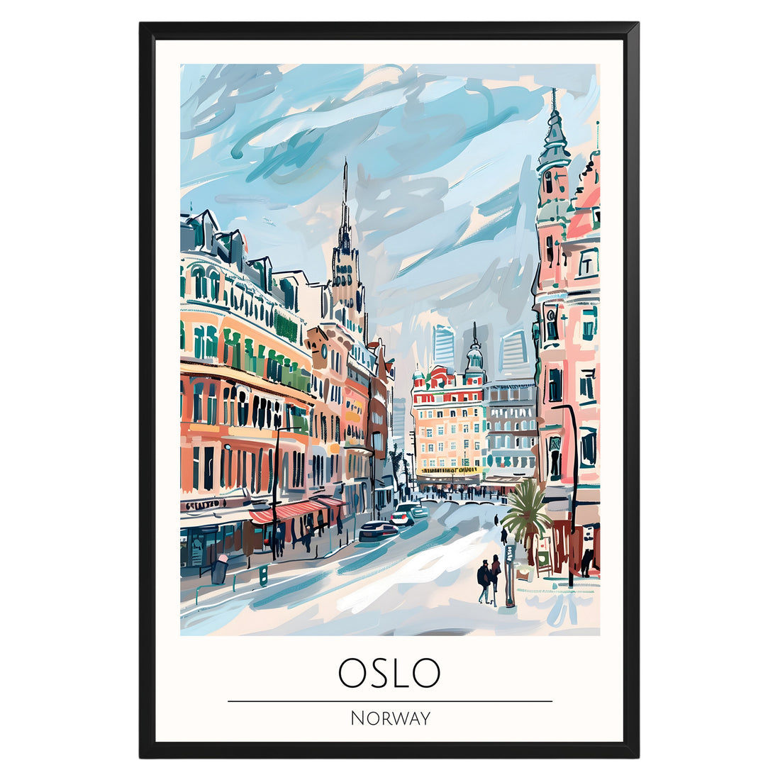 Oslo Norway Travel Poster - GroovyGrove