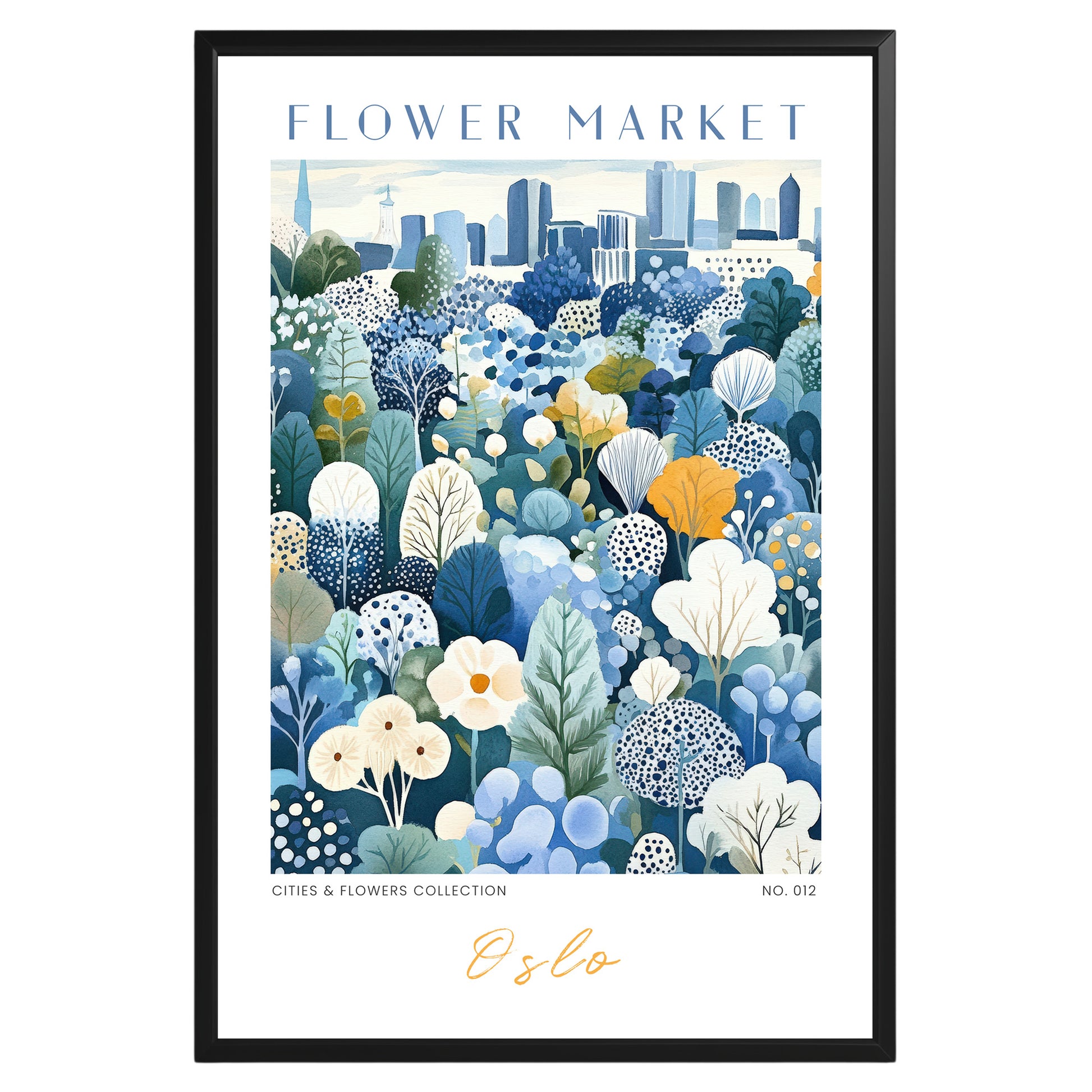 Oslo Norway Flower Market Poster - GroovyGrove