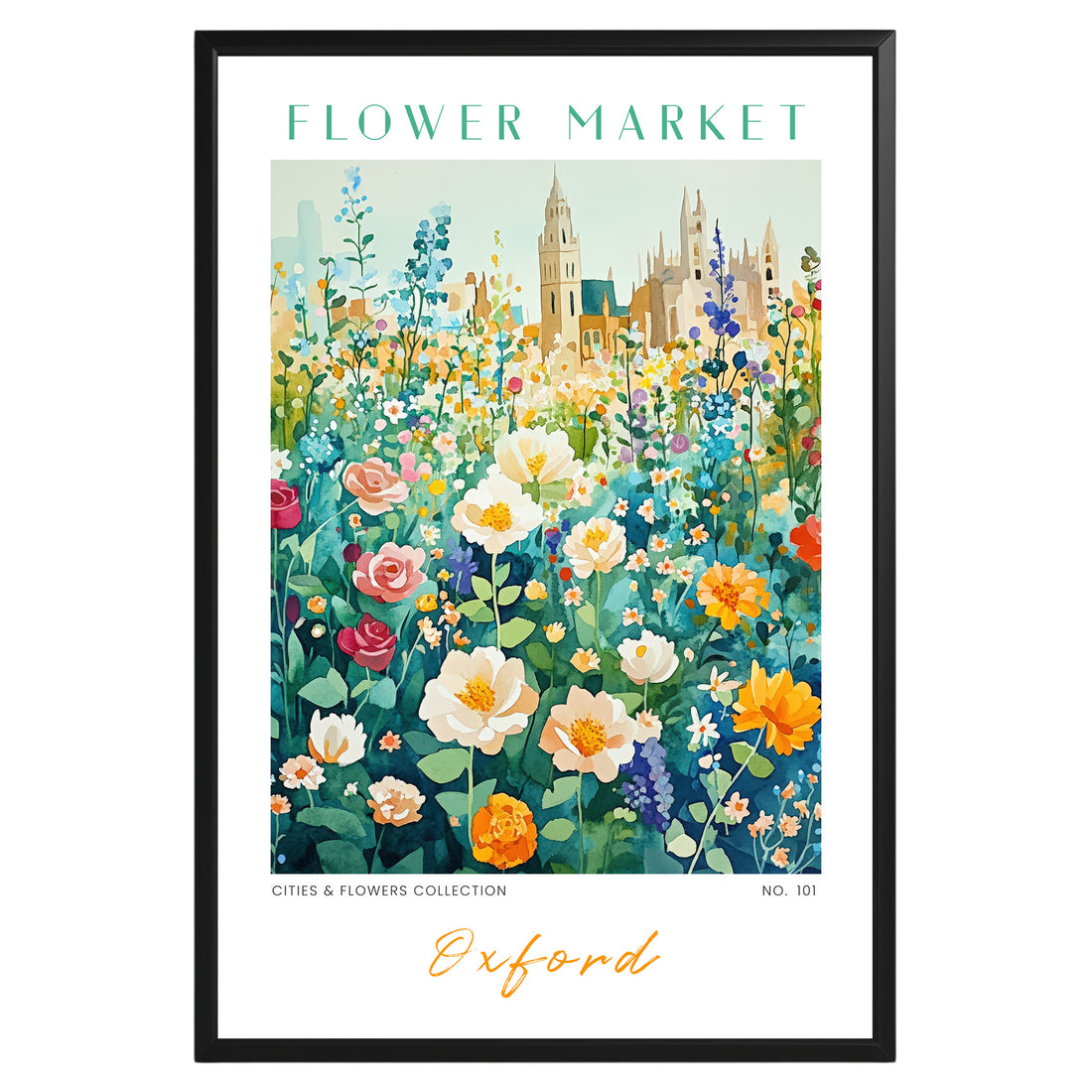 Oxford England Flower Market Poster - GroovyGrove