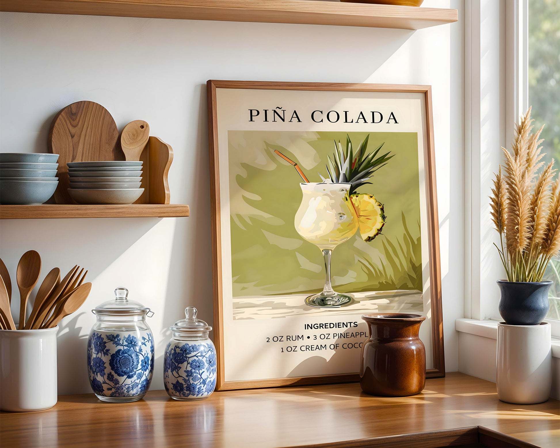 Pina Colada Vintage Cocktail Poster - GroovyGrove