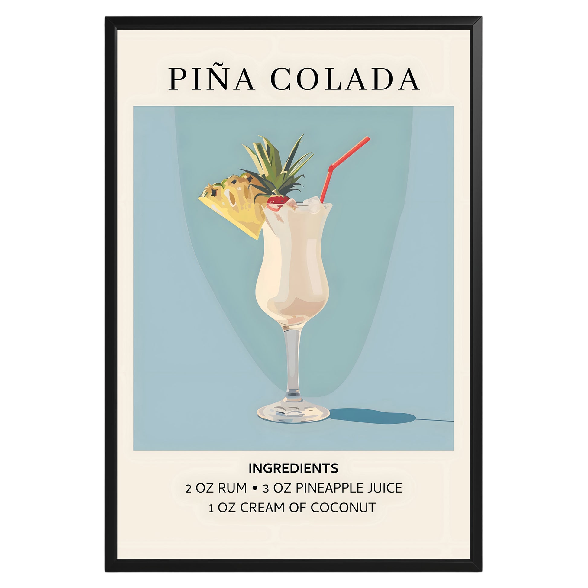 Pina Colada Vintage Cocktail Poster - GroovyGrove