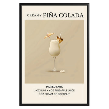 Creamy Pina Colada Vintage Cocktail Poster - GroovyGrove