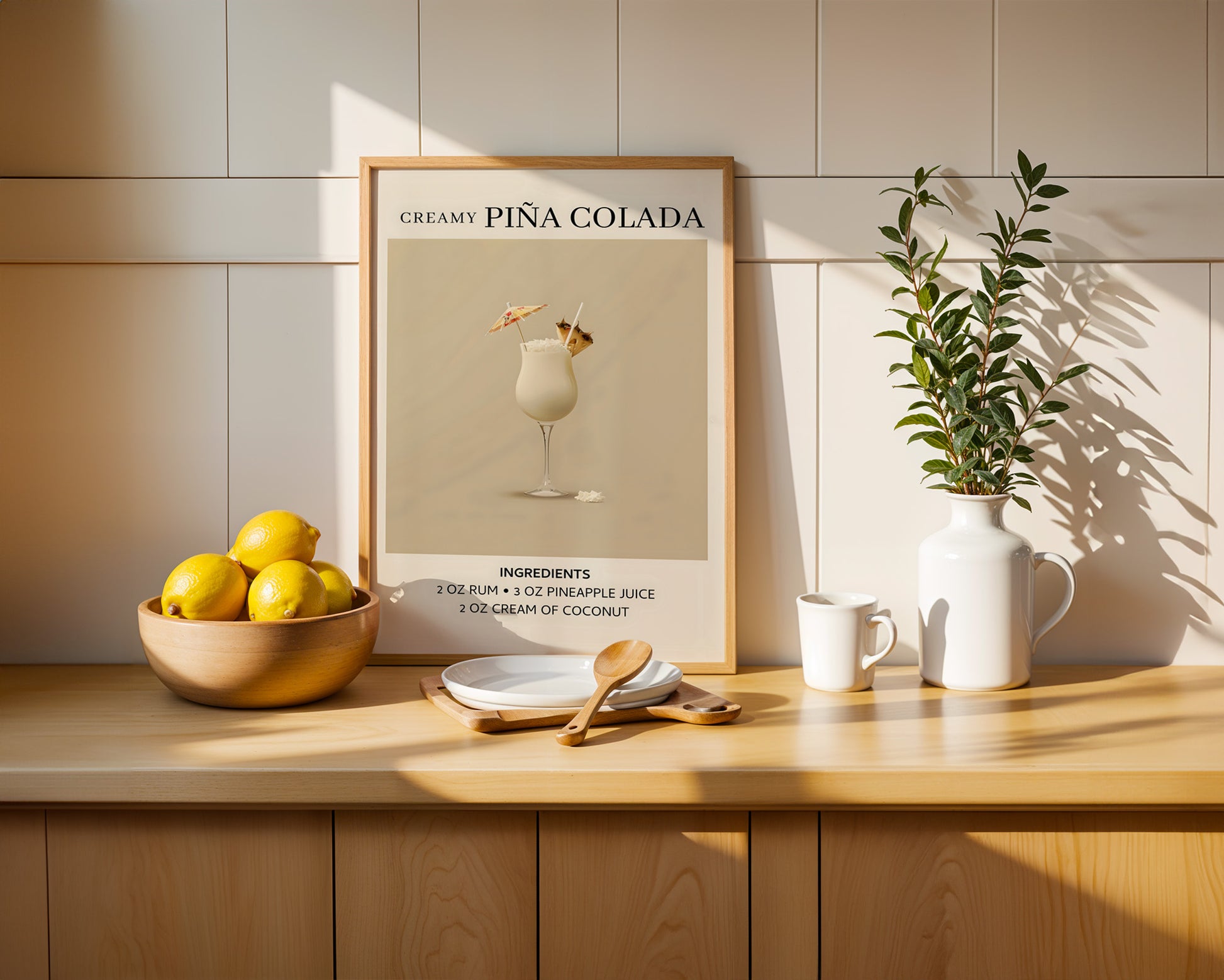 Creamy Pina Colada Vintage Cocktail Poster - GroovyGrove