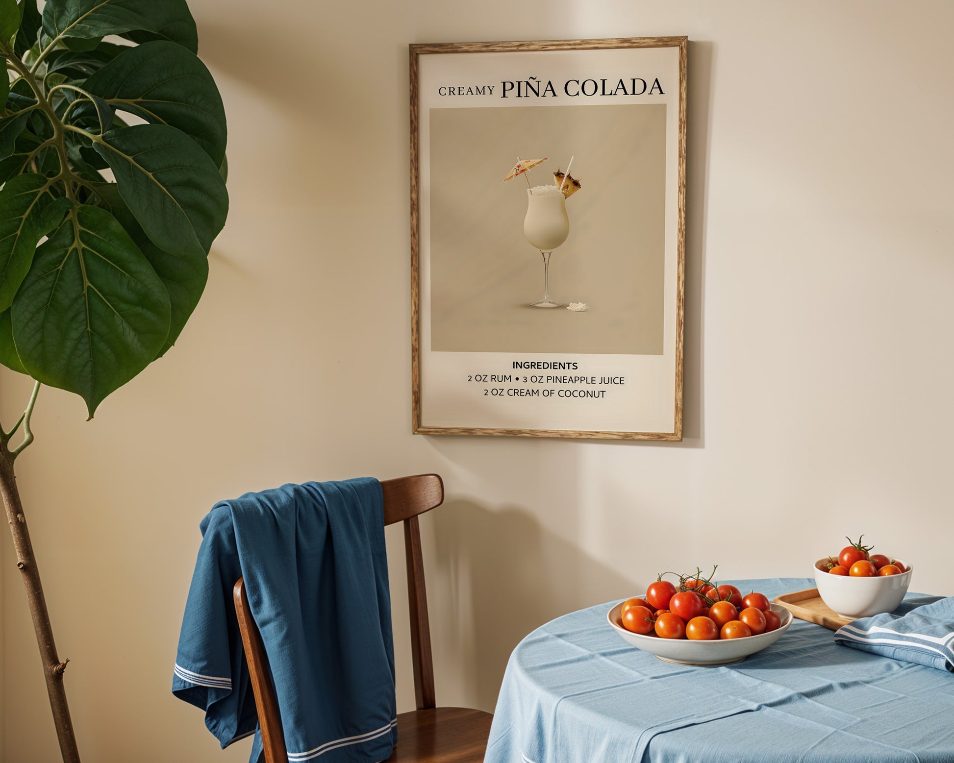 Creamy Pina Colada Vintage Cocktail Poster - GroovyGrove