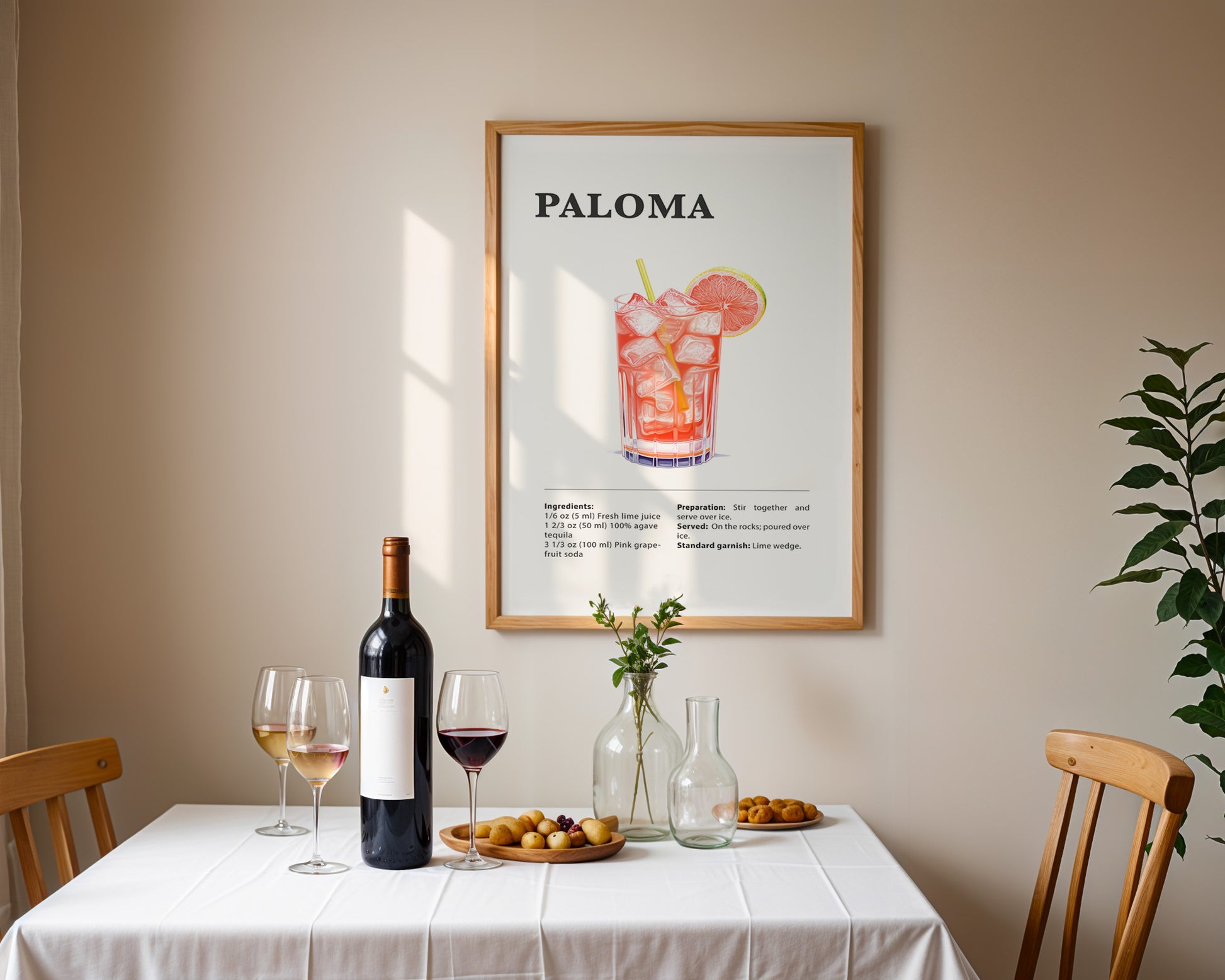 Paloma Cocktail Recipe Poster - GroovyGrove