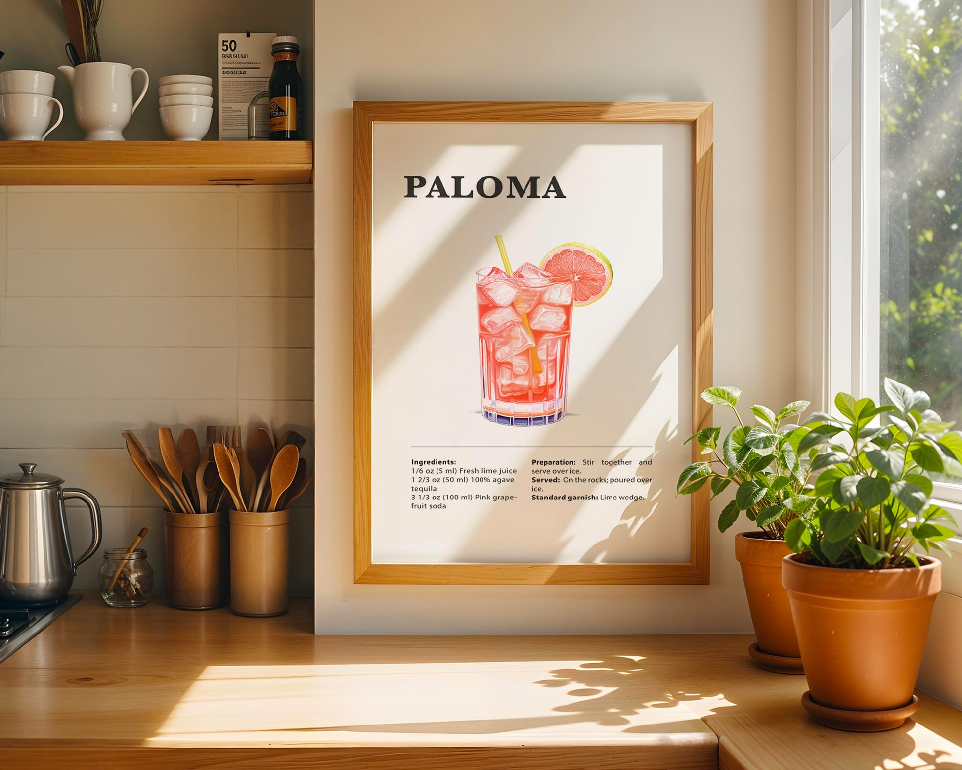 Paloma Cocktail Recipe Poster - GroovyGrove