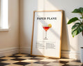 Paper Plane Cocktail Recipe Poster - GroovyGrove