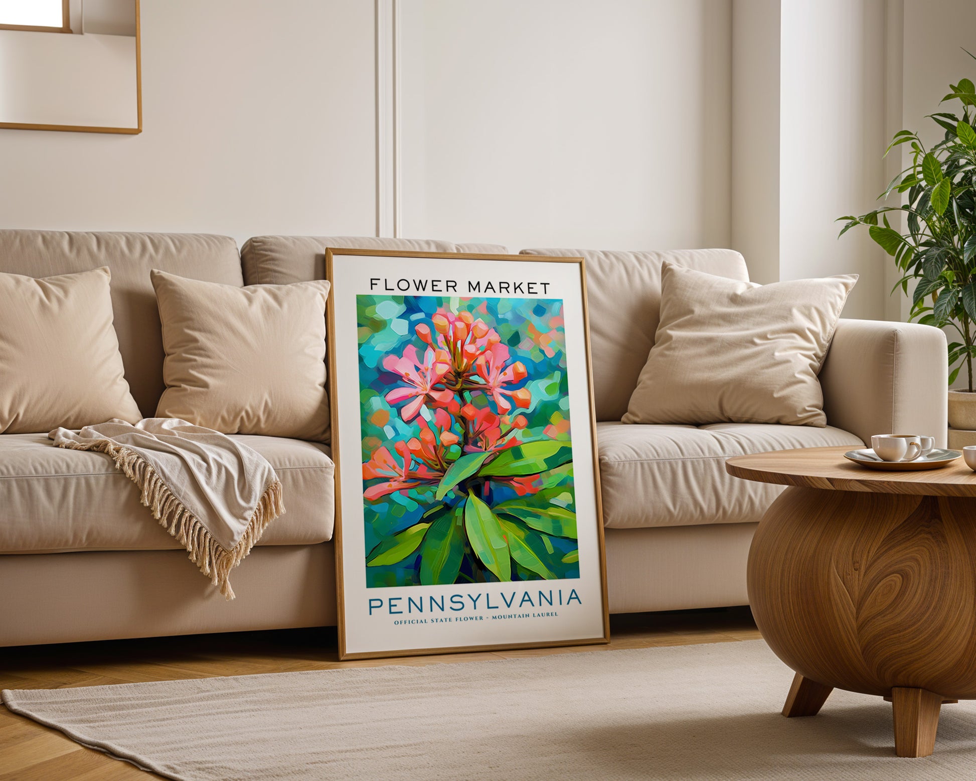 Pennsylvania State Flower Market Poster - GroovyGrove