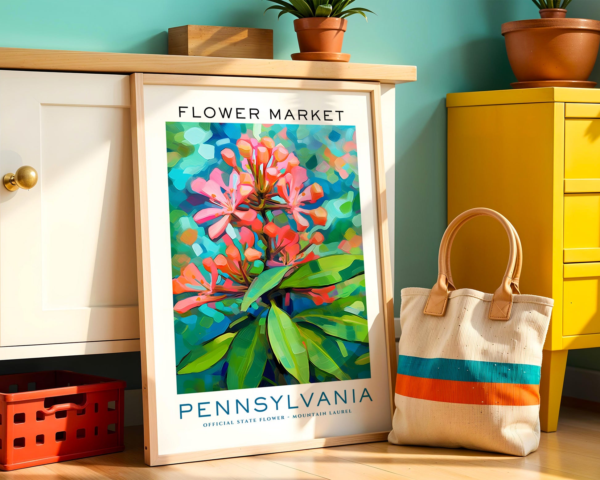 Pennsylvania State Flower Market Poster - GroovyGrove