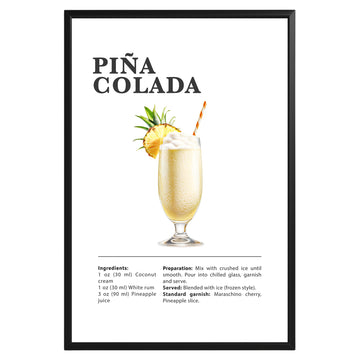 Pina Colada Cocktail Recipe Poster - GroovyGrove