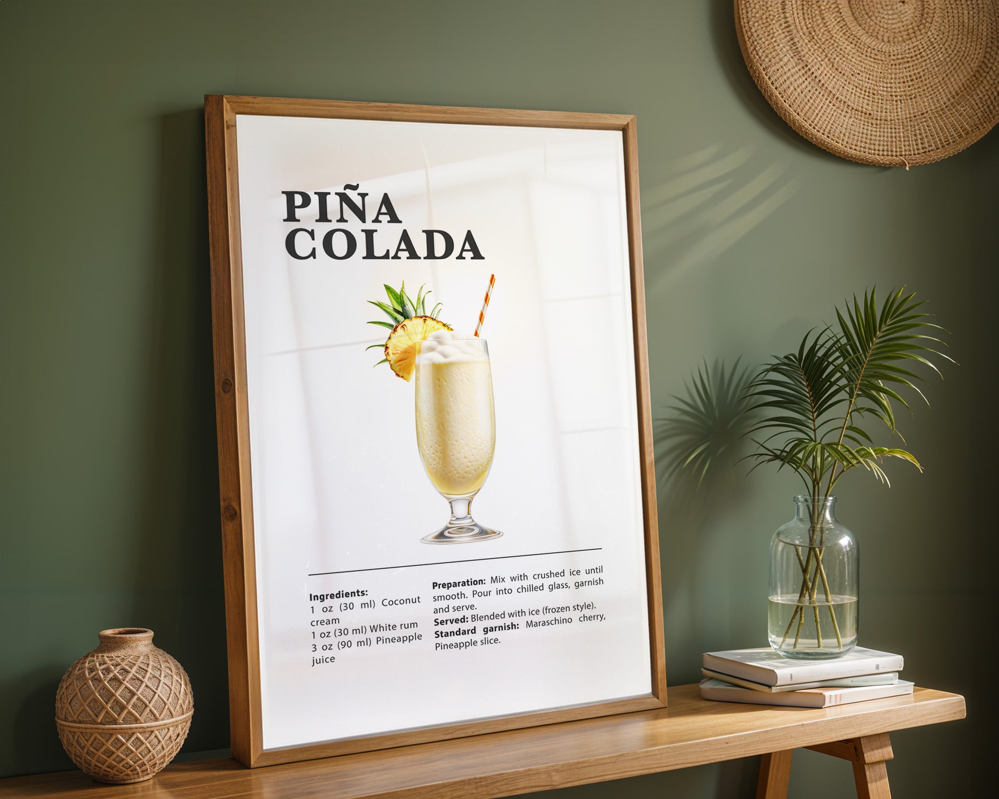 Pina Colada Cocktail Recipe Poster - GroovyGrove