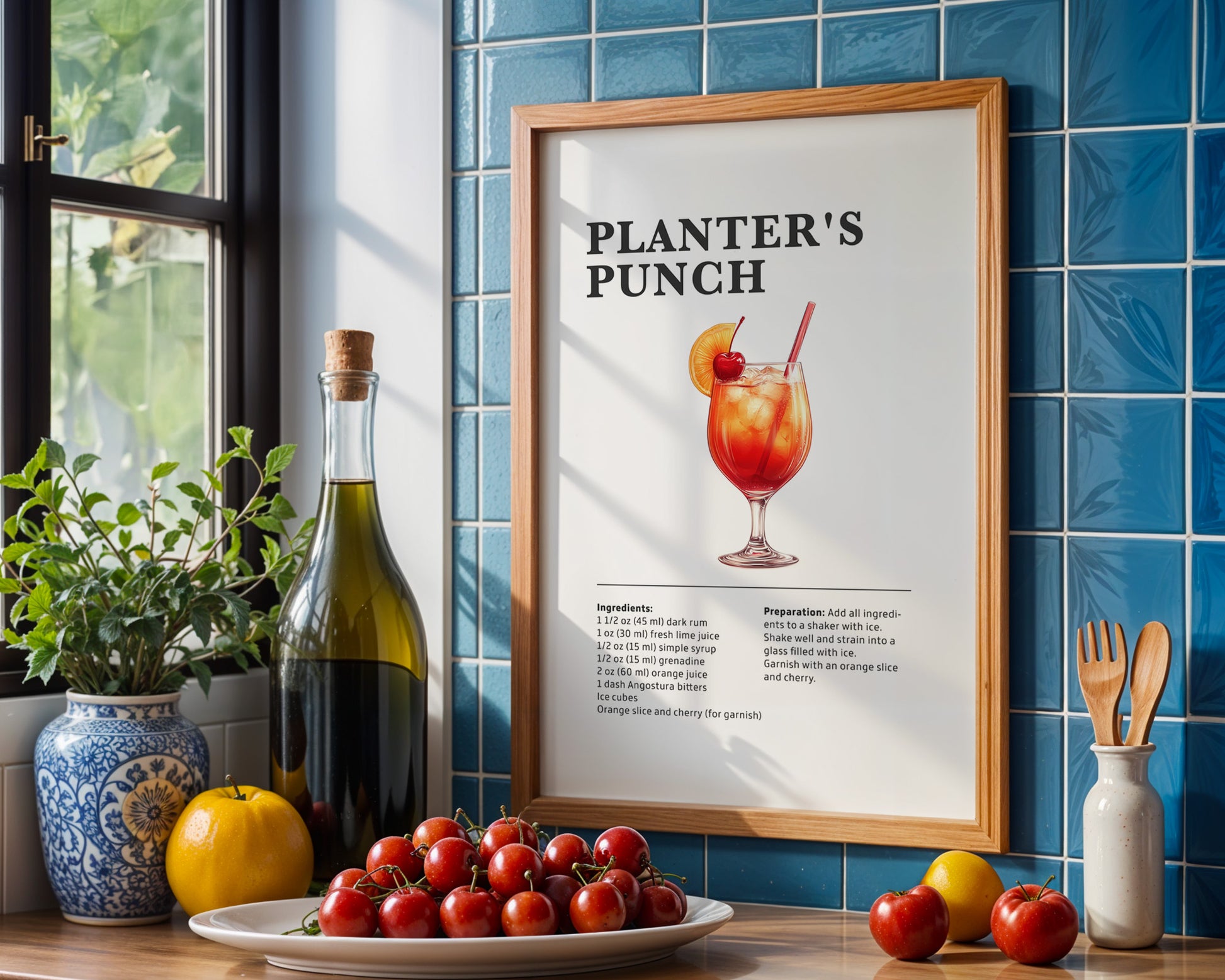 Planter's Punch Cocktail Recipe Poster - GroovyGrove