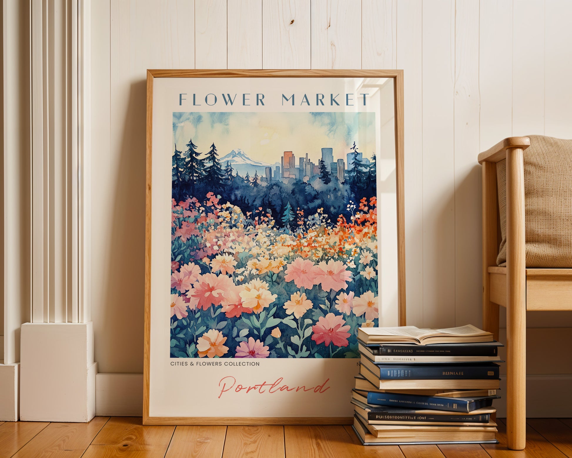 Portland Oregon Flower Market Poster - GroovyGrove