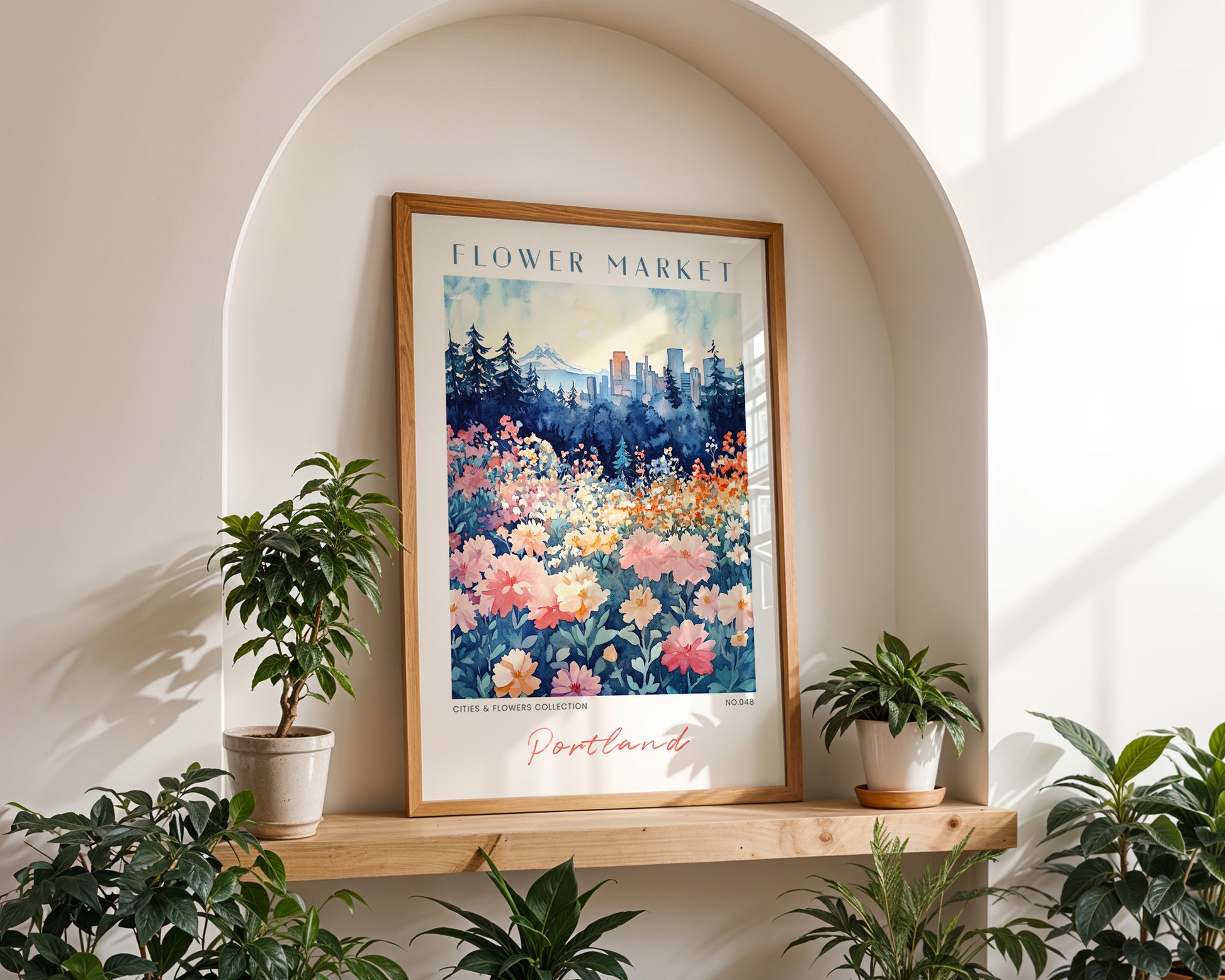 Portland Oregon Flower Market Poster - GroovyGrove