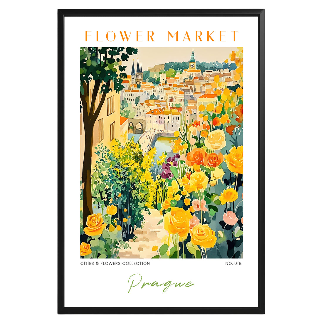 Prague Czech Republic Flower Market Poster - GroovyGrove