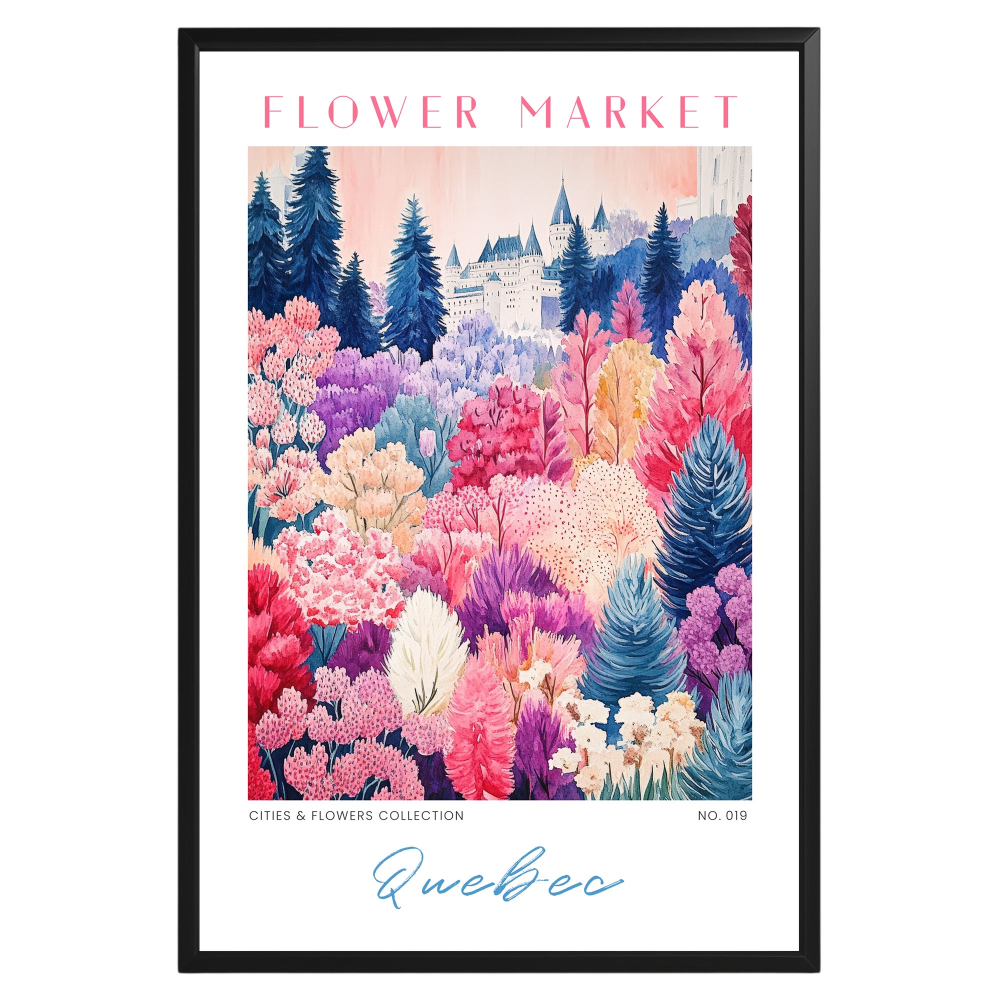 Quebec Canada Flower Market Poster - GroovyGrove